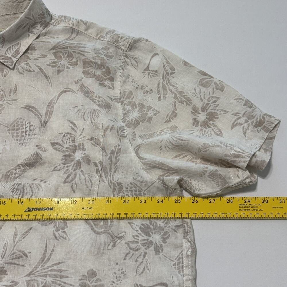Tommy Bahama Shirt Mens XL Linen Hawaiian Floral Print Summer Beach - Picture 7 of 14